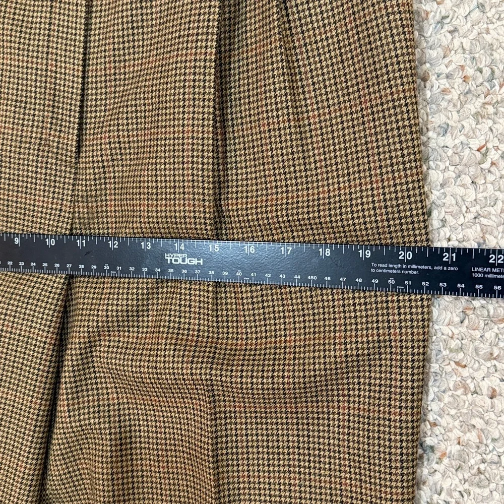 Lauren Ralph Lauren High Waisted pleated Houndstooth Pants Trousers lined wool - Picture 11 of 12